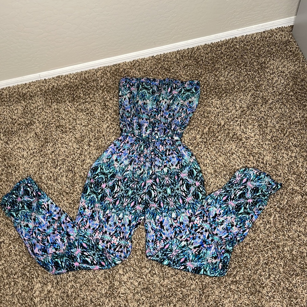 Multicolored Shoulderless Jumpsuit - image 1